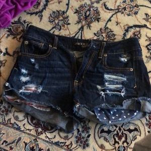 American flag jean shorts